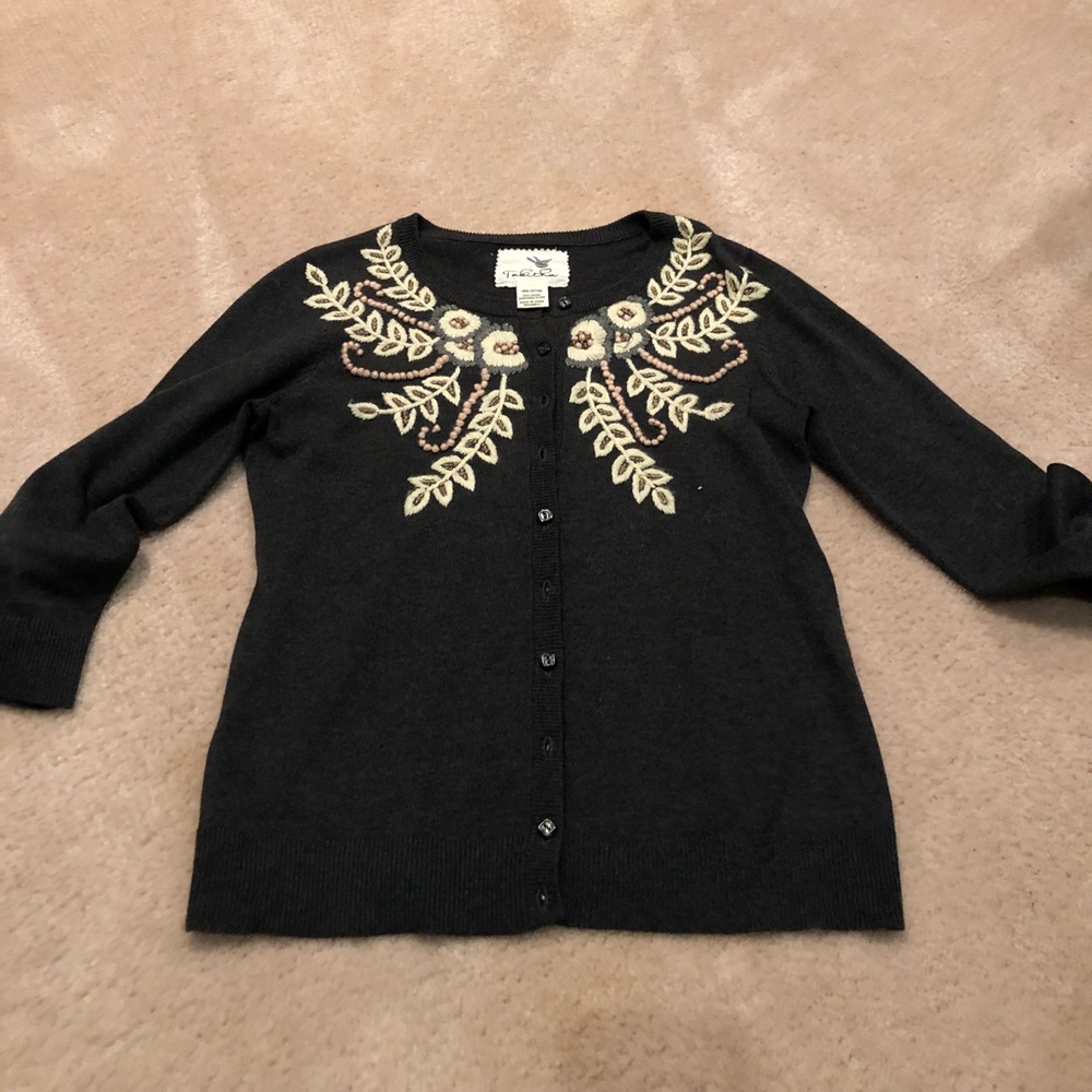 Anthropologie Tabitha Embroidered Sweater